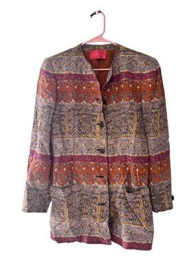 Vintage Emanuel Ungaro Parallèle Wool Blend Tapestry Jacket Made In Italy